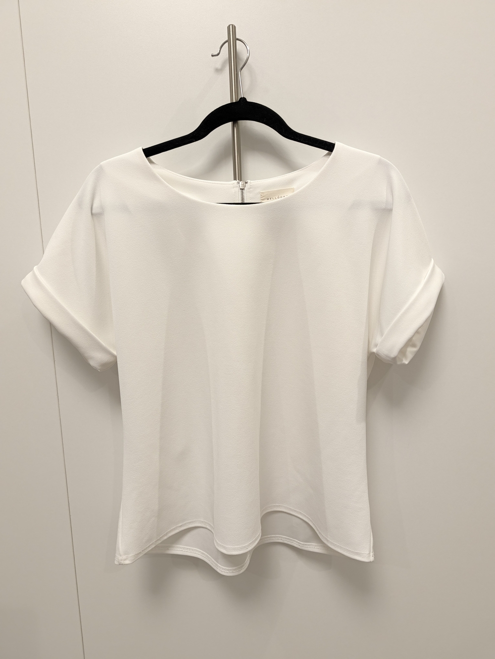 MELLODAY White Short Sleeve Cuffed Blouse